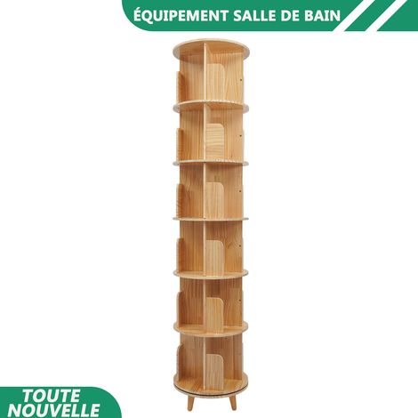 WAOBDLA 360° tournant étagère affichage plancher debout étagère de stockage étagère multi-fonctionnel organisateur de livres (1/5)