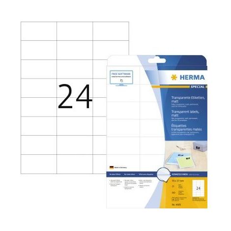Herma transp. Etiketten 70x37 25 Blatt DIN A4 600 Stück 4685 (1/5)