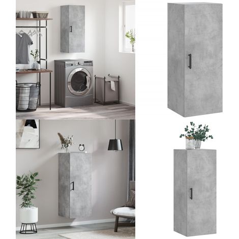 Mobile a Parete Grigio Cemento 34,5x34x90 cm - Mobile a parete - Armadio a muro