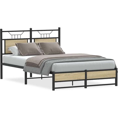 vidaXL Bed Frame without Mattress Sonoma Oak 120x190cm Engineered Wood (1/5)