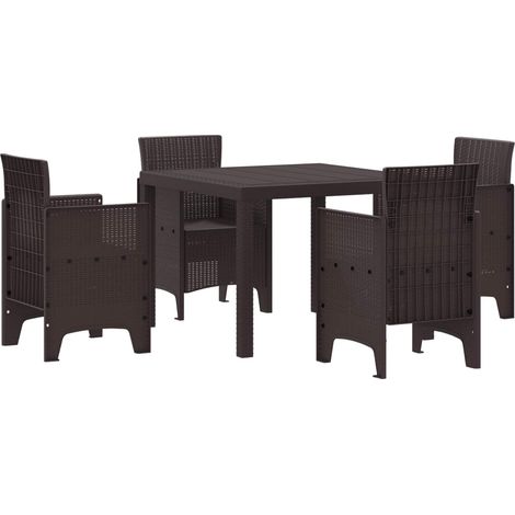 Garten Essgruppe 5 pcs Braun Polypropylen