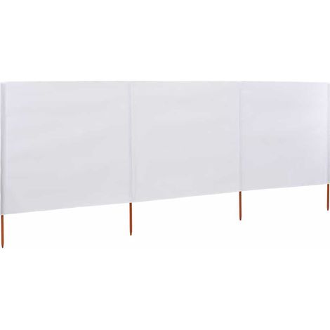 Paravent 3 panneaux Tissu 400 x 80 cm Blanc sable