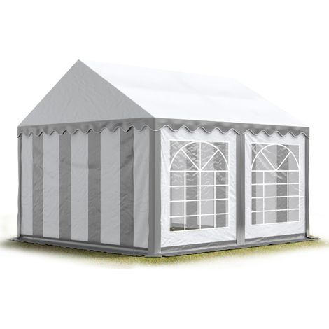 TOOLPORT 3x4 m Marquee Party Tent Heavy Duty PVC 700 N Waterproof Tarpaulin All Year Use Wedding Event grey-white (1/5)