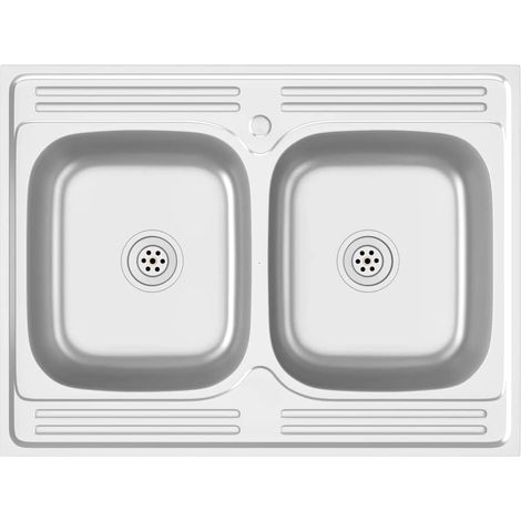 Maison Exclusive - Fregadero de cocina doble seno acero inoxidabl (1/5)