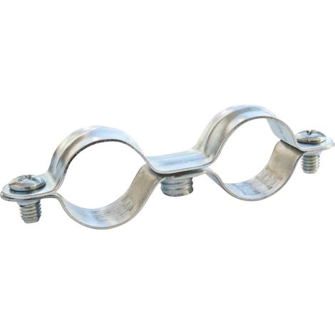 Collier de fixation double - Pour tube Ø16 mm - Sachet 2 pièces