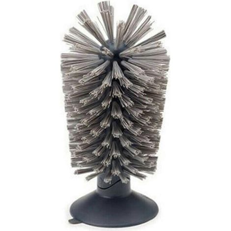 Brosse à ventouse verticale pour évier, brosse pour nettoyer les verres, goupillon pour bouteilles, brosse à vaisselle noire (1/3)