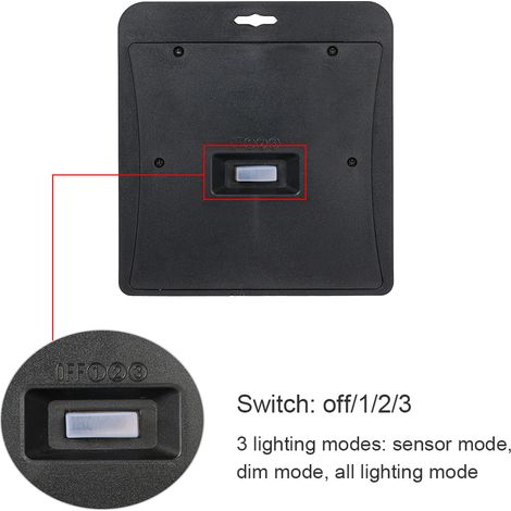 1 applique murale solaire LED avec détecteur de mouvement PIR, étanche, 30 LED, pour jardin extérieur (1/2)