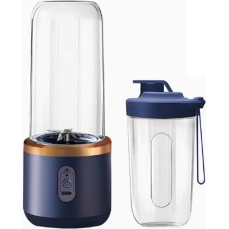 Blender portable rechargeable USB, extracteur de jus personnel, 6 lames, mini blender avec deux gobelets, idéal pour les voyages (1/5)