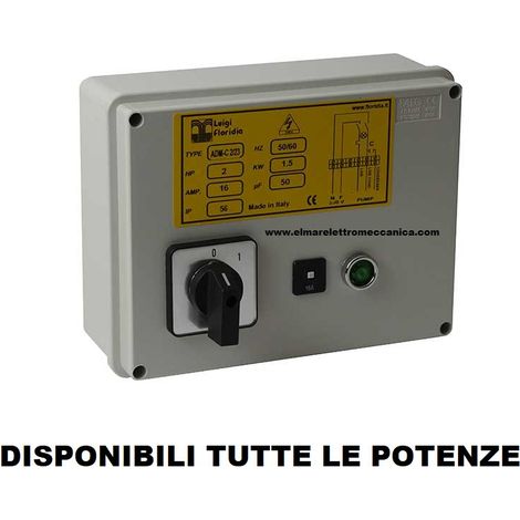 ADM-C Avviatore Diretto Commutatore Elettropompa Monofase Quadro Elettrico  HP 1 KW 0,75