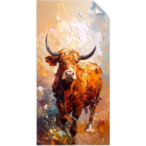 Selbstklebendes Poster – Wandsticker Stier Kuh Tiere Natur 50x100 cm (1/3)