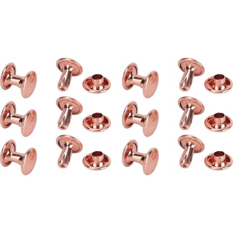 300 Rivets en Cuir Doré Rose 6x8mm 7x8mm 8x8mm Double Caps pour Chapeaux Ceintures Chaussures (1/5)