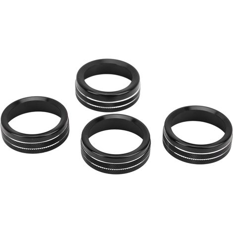 Anneau de commutation AC en alliage d'aluminium, 4 pièces, élégant, antirouille, couvercle de bouton de Console centrale de remplacement pour Tacoma 2016 – 2022 noir (1/5)