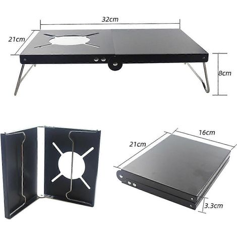 1 table pliante d'extérieur en alliage d'aluminium isolé, support pour réchaud de camping, table de pique-nique/barbecue pratique pour le camping (1/5)