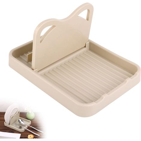 Löffelhalter mit Deckelhalterung, Löffel- und Deckelhalter, Topfdeckelhalter, Löffelhalter, Küchenlöffelhalter, Pfannenwenderhalter, Besteck, Löffelzange, beige