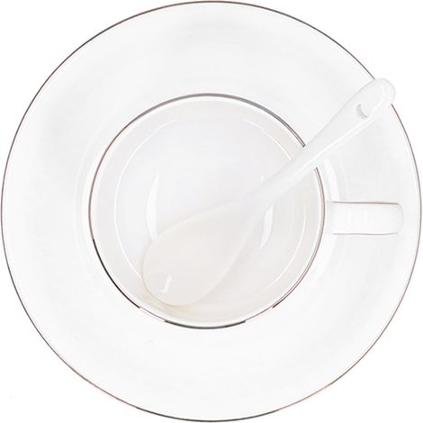 4-teiliges Kaffeetassen-Set mit Untertasse, Löffel und Teetasse – das perfekte Geschenk für die Küche. (1/5)
