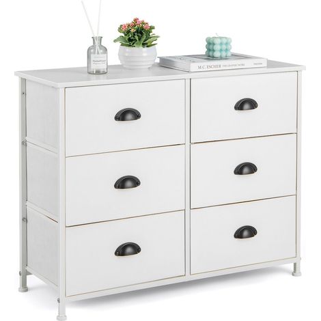 6 Drawers Dresser Organizer 2-Tier Fabric Storage Organizer Chest of Drawers (1/5)