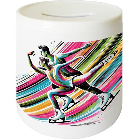 Tirelire en céramique patinage artistique