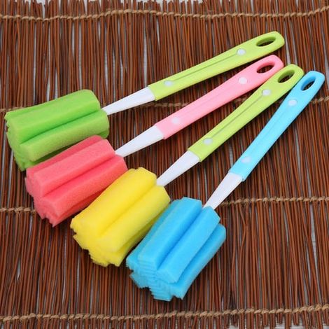 Brosse télescopique à long manche (1 pièce) de couleurs assorties pour un nettoyage facile (1 pièce) (1/5)