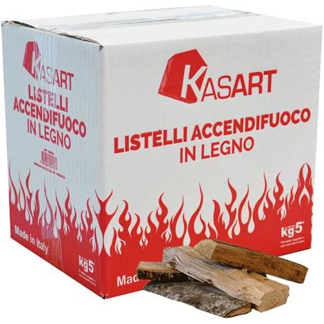 Listelli Accendifuoco per camini stufe barbecue Legno misto Scatola 4 Kg Circa