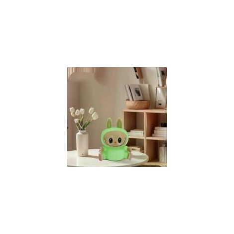 Lampe tactile colorée en forme de monstre - Veilleuse, rechargeable par USB, 7 couleurs de lumière chaude - Minuterie - Cadeau pour chambre d'enfant (Vert)-Crezuo