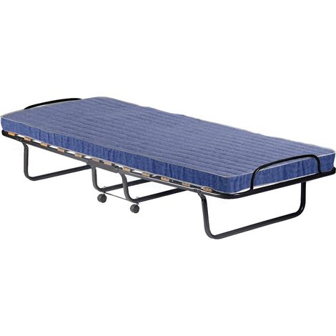 Talamo Italia - Letto pieghevole Ada, Lettino salvaspazio, Brandina 100% Made in Italy, con imballo rinforzato, Materasso in memory 200 cm incluso, 80x200h40 cm, rete 15 doghe
