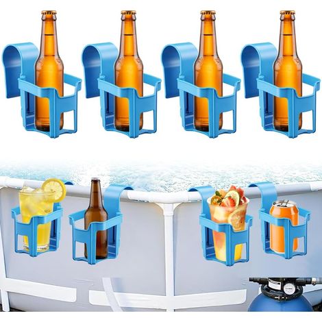Lot de 4 porte-gobelets de piscine, porte-gobelets pour piscines, porte-gobelets à eau suspendus pour piscines, accessoires pour piscine hors-sol (1/5)