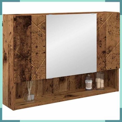 Armoire avec miroir - 883362 - Bois ancien - Bois d'ingénierie - 3 portes (1/5)