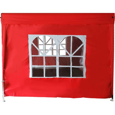 2.5x2.5M Red Pop Up Gazebo Side Panel Wall with Window 1 Piece Only (1/5)