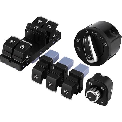 Kit de commutateur de commande principal de fenêtre électrique de miroir de phare de voiture de 6 pièces pour MK5 (1/5)