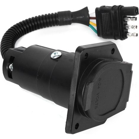 4-poliger auf 7-poliger Anhängeradapterstecker mit Halterung, wasserdichter Stecker, US-Typ, 6–24 V (1/5)