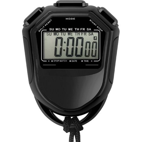 Cronometro digitale LCD impermeabile, cronografo, timer sportivo con cinturino per nuoto, corsa, allenamento di calcio (1/5)