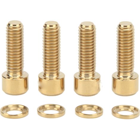 4 Ensembles de Rondelles Vis Disque de Frein M6 18mm, Connexion Solide Antirouille Alliage Léger Titane, Kit Vis Fixation Frein Disque Doré (1/5)