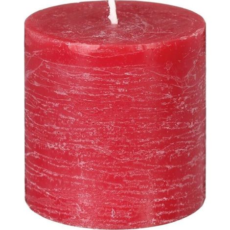 Bougie Ronde "Rustic" 7cm Rouge (1/2)