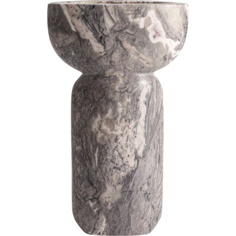 Vase en marbre gris contemporain - gris marbré (1/2)