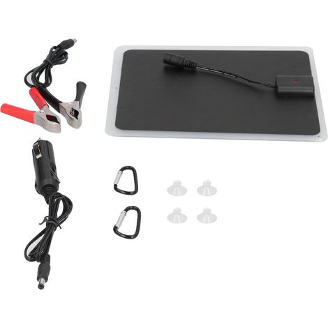 Chargeur solaire portable 6W 12V/5V monocristallin pour voiture, téléphone mobile et accessoires de charge (1/5)