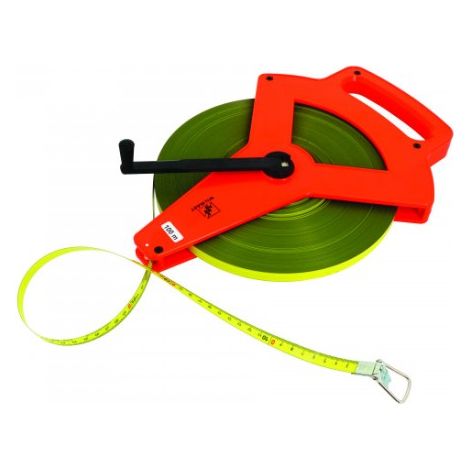 Ruban de Mesure Acier & Nylon Classe II 100 m - Étrier Y ABS Wilmart