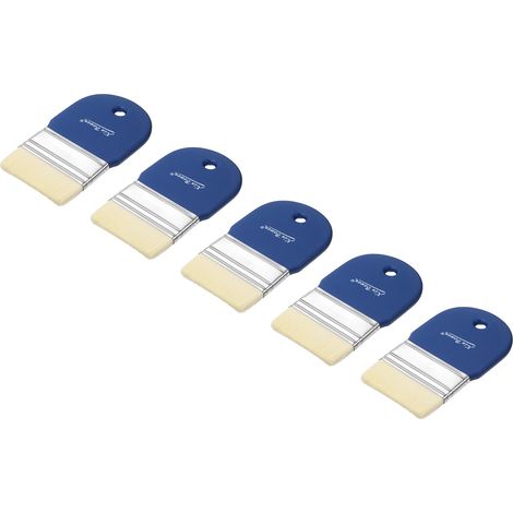 5 Pcs Pinceau Plat De 3" De Largeur Pinceaux À Poils Nylon Bleu (1/5)