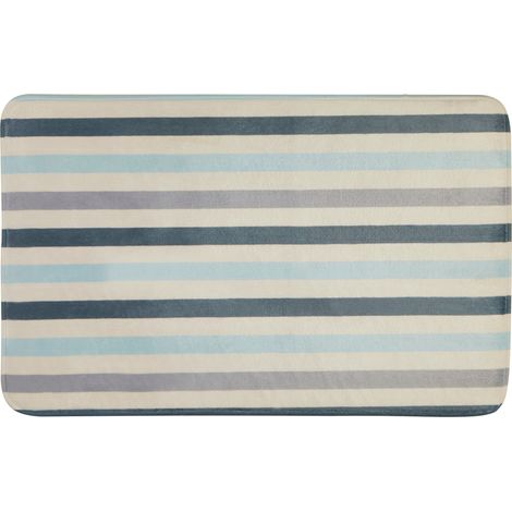 Premier Housewares Bath Mats Non Slip Colourful Bath Mat Stylish Stripe Design Rectangular Shaped Mats For Bathroom With Soaking Ability 80 x 50 x 1 (1/3)