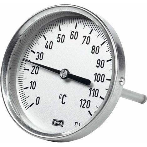 Riegler Bimetallthermometer, hochw. Ausf., L1=100/L2=80, Ø 63, 0°C bis 160°C (1/2)