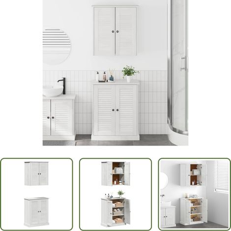 Wandmontierter Schrank - Badezimmermöbel-Set 2 pcs Weiß und Antikweiß 67,5 x 34 x 80 cm (1/5)