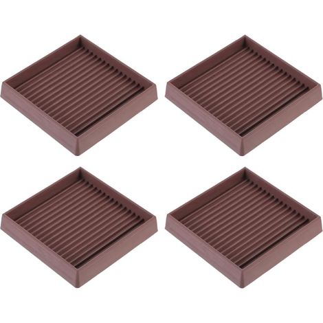 Lot de 4 Patins Antidérapants en Caoutchouc pour Meubles, Carrés 3 Pouces, Protection Sol pour Pieds de Canapé, Tables et Chaises, Tapis de Sol Résistants, Adaptés Parquet (1/5)