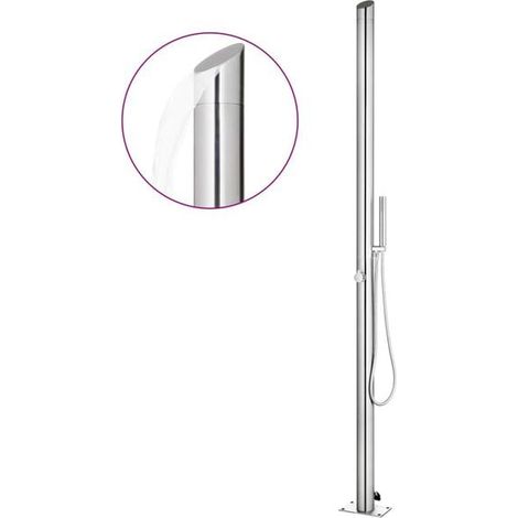 Cabine de douche de jardin en acier inoxydable de 220 cm (1/5)