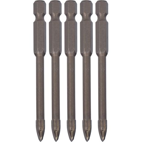 GARRYFIZH Lot de 5 forets cruciformes à queue hexagonale de 6 mm (1/4 po) pour carrelage, verre, céramique et béton, outil en alliage dur