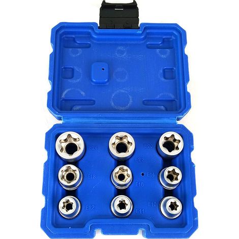 Nouveau jeu de douilles E-Torx (9 pièces, entraînement 1/2") (1/5)