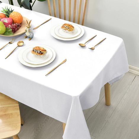 Nappe 130x160cm Lot de 2 Blanc Extérieur Résistant aux intempéries Lavable