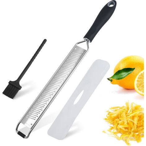 Râpe Zesteur Citron Agrumes Fromage en inox - Ergonomique et anti-dérapant - Rape a fromage multifonction - Rape a gingembre, fromage, fruits et autres aliments