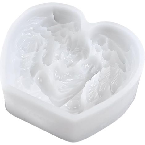 Moule en silicone pour la fête des mères en forme d'aile de cœur/papillon pour résine époxy, savon, chocolat, cœur aile (1/4)
