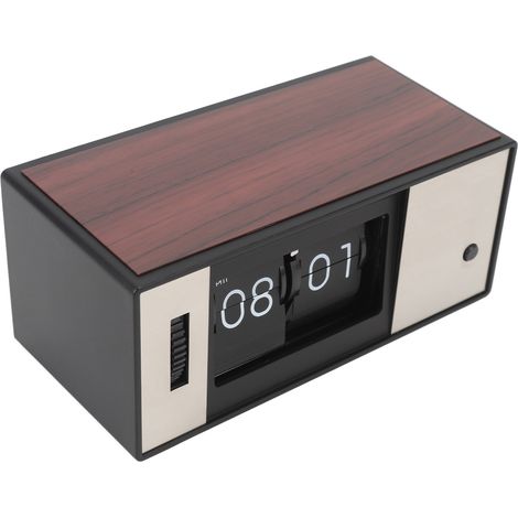 Horloge à rabats rétro numérique pour bureau ou table, lecture facile, fonctionne sur piles, déco maison, 16,5x7,7 cm, ABS, 502 g (1/5)