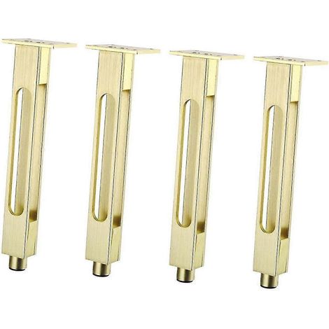 4 pieds de meubles, pieds de canapé, multi-usages, faciles à monter, supports pour pieds de lit, dorés, 25 cm (1/5)