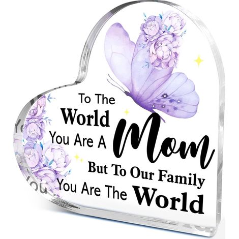 Plaque décorative cœur en acrylique à poser bureau, idée cadeau souvenir（10 cm) (1/4)